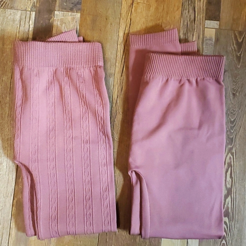 Lulu Luv Mauve Lavender Leggings Bundle Girls Size 7/8
